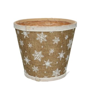 4A Houten Bloempot Plantenbak "Sneeuwvlok" | Kleur: Bruin | Diameter 17 centimeter | Hoogte 15 centimeter | Per 10 bloempotten