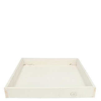 4A Houten Dienblad | Kleur: Natuurlijk Wit | Lengte 30 centimeter | Breedte 30 centimeter | Hoogte 4 centimeter | Per 4 dienbladen