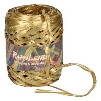 4A Raffia Ribbon | Colour: Gold-coloured | Width 13 millimetre | Length 200 metre | Per roll