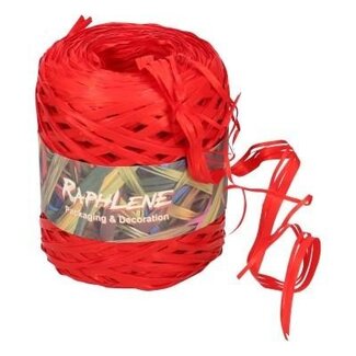 4A Raffia Ribbon | Colour: Red | Width 13 millimetre | Length 200 metre | Per roll
