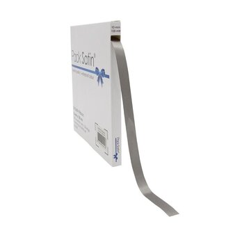 4A Satijnen Lint | Kleur: Zilverkleurig | Breedte 10 millimeter | Lengte 100 meter | Per rol