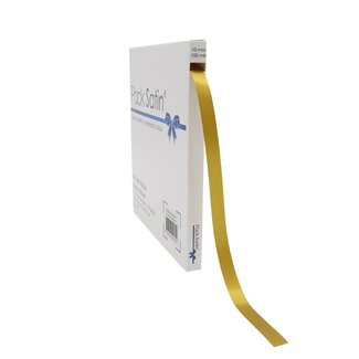 4A Satijnen Lint | Kleur: Goudkleurig | Breedte 10 millimeter | Lengte 100 meter | Per rol