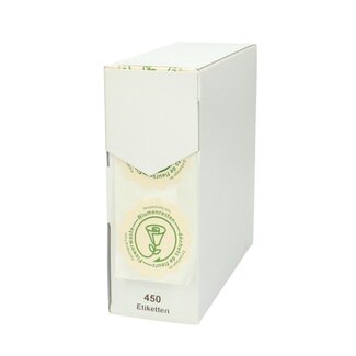 4A Flowerpaper Sticker Label Etiketten | Kleur: Crèmekleurig | Diameter 50 millimeter | Per 450 stickers