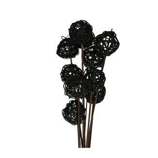 4A Rattan Bal on stok | Colour: Black | Brunch ball pick | Diameter 5 centimetre | Length ± 50 centimetre | Per 10 picks
