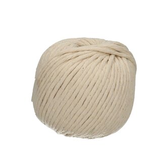 4A Macramé Katoen Draad Touw | Kleur: Crèmekleurig | Diameter 5 millimeter | Lengte 50 meter | Per rol