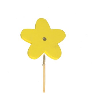 4A Bloem op stok | Kleur: Geel | Bloem Bijsteker | Diameter 7 centimeter | Lengte ± 50 centimeter | Per 25 bijstekers