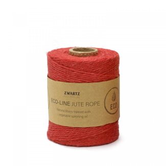 4A Jute Seil Draht | Farbe: Rot | Durchmesser 3 millimeter | Länge 160 meter | Pro Rolle