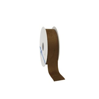 4A Velvet Lint | Kleur: Bruin | Breedte 25 millimeter | Lengte 10 meter | Per rol