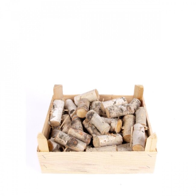 Dried Birch Wood | Colour: Brown | Dried decoration | Length 8 - 10 centimetre | Per 40 small logs