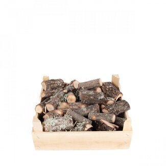 4A Dried Oak Wood | Colour: Brown | Dry decoration | Length 8 - 10 centimetre | Per 40 small logs