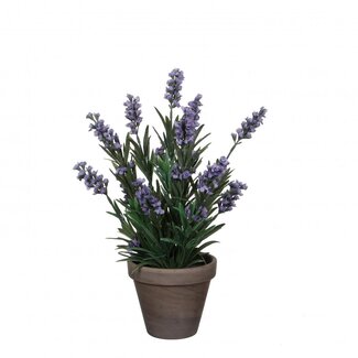 4A Lavendel Kunstplant met pot | Kleur: Blauw | Lavendel Angustifolia Kunstplant | Diameter ± 11 - 20 centimeter | Hoogte ± 33 centimeter | Per 6 kunstplanten
