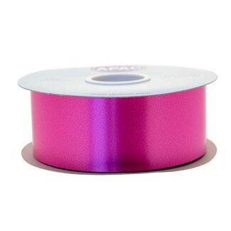 4A Ruban Satiné Poly | Couleur: Fuchsia | Largeur 50 millimètre | Longueur 91 mètre | Par rouleau