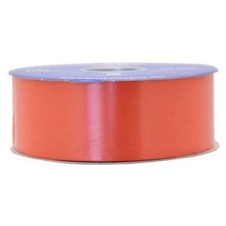 4A Ruban satiné Poly | Couleur: Orange | Largeur 50 millimeter | Longueur 91 meter | Par rol
