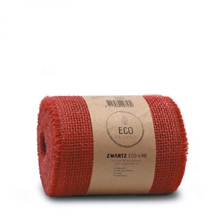 4A Jute Lint | Kleur: Rood | Breedte 150 millimeter | Lengte 10 meter | Per rol