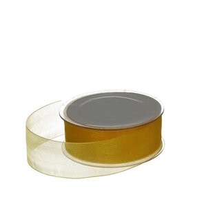 4A Organza Ribbon | Colour: Yellow | Width 25 millimeter | Length 50 meter | Per roll