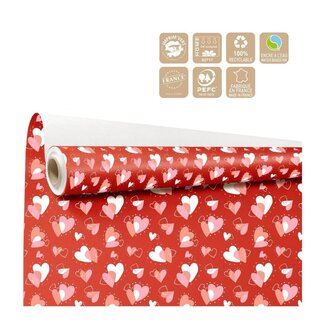 4A Papier op Rol “Flamme” | Kleur: Rood | Breedte 80 centimeter | Lengte 40 meter | Per rol