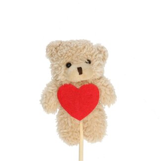 4A Bear pick | Colour: Light brown | Length pick ± 12 centimeter | Height bear 10 centimeter | Per 25 picks