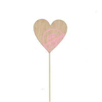 4A Hart Bijsteker | Kleur: Bruin | Lengte bijsteker ± 10 centimeter | Diameter hart 6 centimeter | Per 24 bijstekers