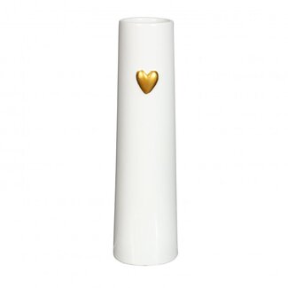 4A Keramik Vase Herzform | Farbe: Natuurlijk Weiß | Durchmesser 6 centimeter | Höhe 24 centimeter | Pro 12 Vasen