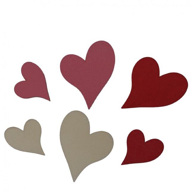 Hart Decoratie Assortiment “Fun” | Kleur: Gemengde Kleuren | Per 24 harten