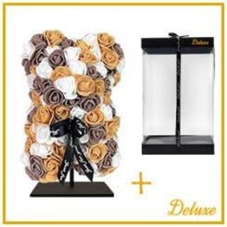 4A Bear of Foam Roses Mix | Colour: Light brown | Height 25 centimeter | including stand | Per bear