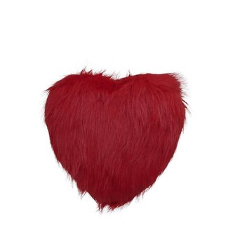 4A Fluffy Heart Hanger Decoration | Colour: Red | Diameter 17 centimetre | Per hanger
