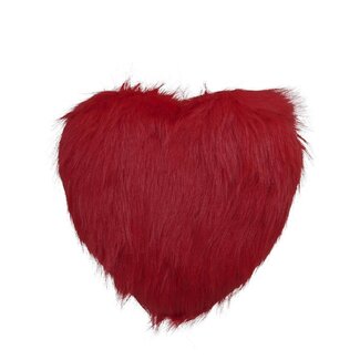 4A Fluffy Heart Hanger Decoration | Colour: Red | Diameter 23 centimetre | Per hanger