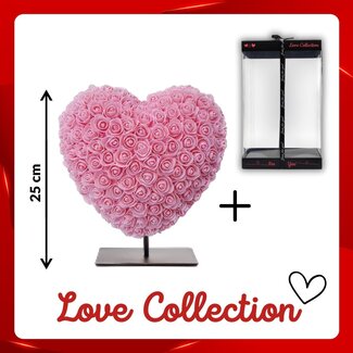 4A Hart van Foam Rozen | Kleur: Lichtroze | Hoogte 25 centimeter | inclusief standaard | Per hart