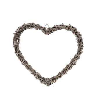 4A Willow Heart Decoration | Colour: Brown | Diameter 34 centimeter | Per 5 hearts