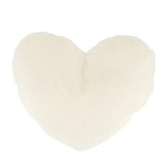 4A Decorative Cushion Heart-shaped | Colour: Cream-coloured | Length 40 centimetre | Width 28 centimetre | Thickness 8 centimetre | Per cushion