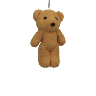 4A Flock Bear Decoration Hanger | Colour: Brown | Height 12 centimetre | Per 2 hangers