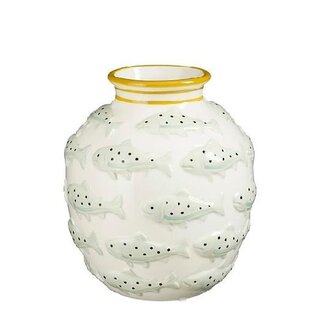 4A Vase en céramique en forme de poisson “Maritime” | Couleur: crème | Diamètre 18 centimeter | Hauteur 21 centimeter | Par 2 vases