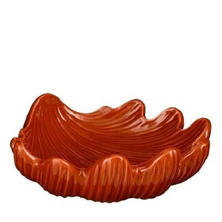 4A Céramique Assiette Coquillage "Maritime" | Couleur: Rouge | Diamètre 21 centimeter | Hauteur 7 centimeter | Par 2 coquillages