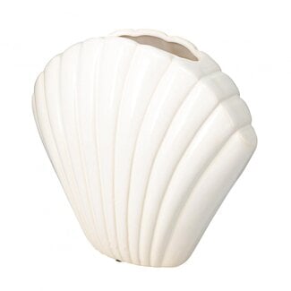 4A Vase en céramique forme coquillage “Maritime” | Couleur: Blanc naturel | Diamètre 26 centimeter | Hauteur 22 centimeter | Par 6 vases