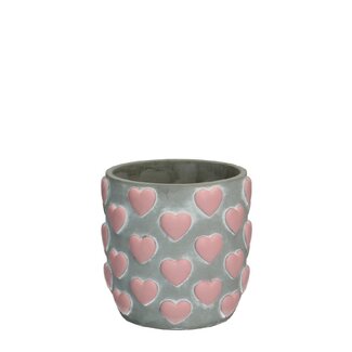 4A Keramiek Bloempot “Heart” | Kleur: Roze | Diameter 10 centimeter | Hoogte 11 centimeter | Per 6 bloempotten