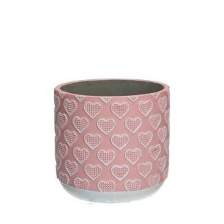 4A Keramik Blumentopf “Love” | Farbe: Rosa | Durchmesser 13.5 centimeter | Höhe 12.5 centimeter | Pro 6 Blumentöpfe