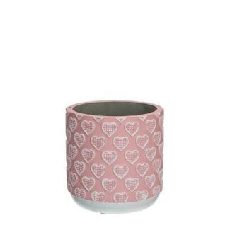 4A Keramik Blumentopf “Love” | Farbe: Rosa | Diameter 10.5 centimeter | Hoogte 11 centimeter | Pro 6 Blumentöpfe