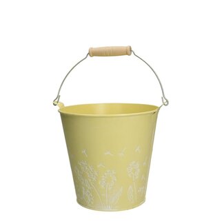 4A Zinc Bucket Flowerpot Plant pot “Celo” | Colour: Yellow | Diameter 16 centimetre | Height 15 centimetre | Per 12 small buckets
