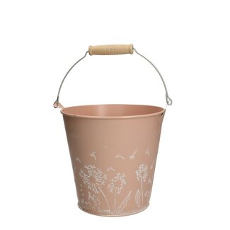 4A Seau en zinc Cache-pot Pot de plante “Celo” | Couleur: Rose clair | Diamètre 16 centimeter | Hauteur 15 centimeter | Par 12 seaux