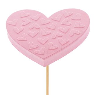 4A Hart Bijsteker “Pixie” | Kleur: Roze | Lengte bijsteker ± 50 centimeter | Diameter hart 7 centimeter | Per 25 bijstekers