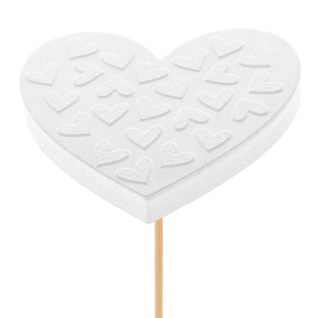 Herzstecker “Pixie” | Farbe: Natürliches Weiß | Länge Stecker ± 50 centimeter | Durchmesser Herz 7 centimeter | Pro 25 Stecker