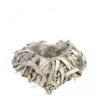 4A Saule Coeur Pot de fleurs Planteur | Couleur: Gris | Longueur 22 centimeter | Largeur 20 centimeter | Hauteur 5 centimeter | Par 2 jardinières