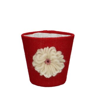 4A Cache-pot pour pot de fleurs “Solana” | Couleur: Rouge | Diamètre 13.5 centimeter | Hauteur 13 centimeter | Par 12 cache-pots