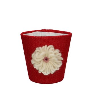 4A Bloempot Potcover “Solana” | Kleur: Rood | Diameter 13.5 centimeter | Hoogte 13 centimeter | Per 12 potcovers