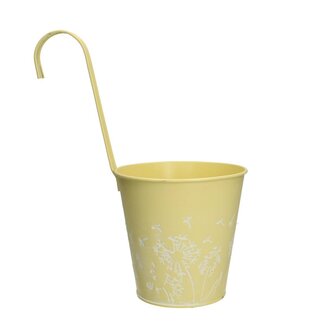 4A Zink Hängetopf Blumentopf Pflanzentopf “Celo” | Farbe: Gelb | Durchmesser 14 centimeter | Höhe 29 centimeter | Pro 12 Hängetöpfe