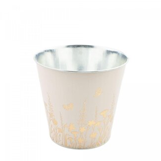 4A Pot de fleurs en zinc Pot pour plantes “Alossi” | Couleur: Beige | Diamètre 16 centimeter | Hauteur 16 centimeter | Par 10 pots de fleurs