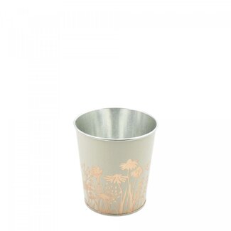 4A Zinc Flowerpot Plant pot “Alossi” | Colour: Light green | Diameter 10 centimeter | Height 10 centimeter | Per 10 flowerpots