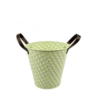 4A Zink Blumentopf Pflanzentopf "Kästchen"  | Farbe: Grün | Durchmesser 18.5 centimeter | Höhe 18 centimeter | Pro 10 Eimerchen