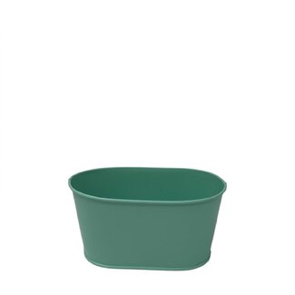 4A Zinc Trough Flowerpot Plant Pot “Milo” | Colour: Green | Length 15.5 centimeter | Width 9 centimeter | Height 8 centimeter | Per 10 troughs