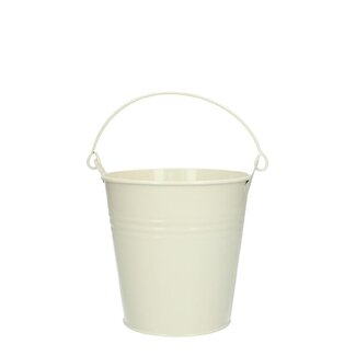 4A Zinken Emmer Bloempot Plantenpot “Breeze” | Kleur: Crèmekleurig | Diameter 13 centimeter | Hoogte 13 centimeter | Per 10 emmers